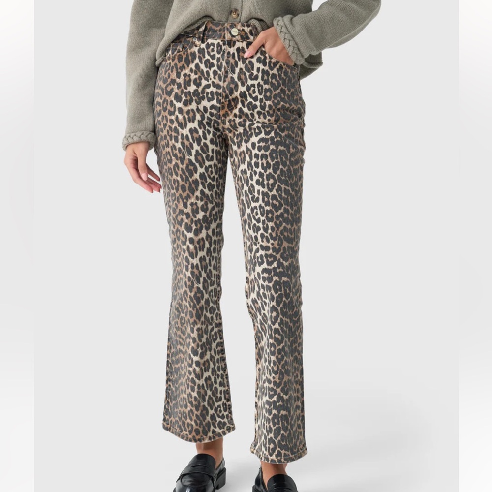 Ganni Animal Print Denim Pants